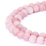 BRCbeads Rose Quartz Natural Gemstone Loose Beads 8mm Matte Round Crystal Energy Stone Healing Power for Jewelry Making