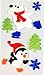 Christmas Gel Cling Stickers for Windows and Mirrors - 6 Sheets of Winter Designs: Santa Claus, Snowman, Snowflakes, Reindeer, Penguins and More!
