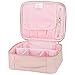 Ollieroo Makeup Train Case Professional 9.8” Travel Makeup Cosmetic Artist Organizer with Adjustable Dividers Pink