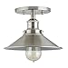 Linea di Liara Andante Brushed Nickel Flush Mount Ceiling Light Fixture Farmhouse Rustic Semi Flush Light Kitchen Lighting Bedroom Bathroom Hallway Light Fixtures Vintage Industrial Lighting with Bulb