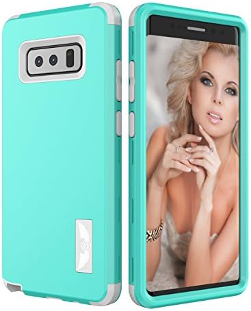 Galaxy Note 8 Case, Arukas [Perfect Desgin] Three Layer Shockproof High Impact Resistant Hybrid Drop-Protection PC+ Silicone Armor Protective Case Cover for Samsung Galaxy Note 8 (mint grey)