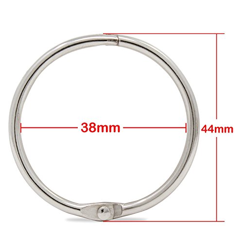 AIKE Book Rings Metal Loose Leaf Binder Rings Key Rings for Scrapbook/Album/Craft 20Pcs (1.5inch/38mm) - Thumbnail 2
