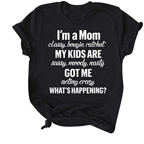 Women T-Shirt My Sister & I Talk Graphic Tee, Funny Letter Pattern Printed Tops Womens Casual Short Sleeve Blouse