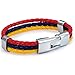 Trendsmax Man-made Leather Wristband Rope Braided Colombian Flag 8 Inch Bracelet for Mens Womens Gift