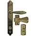 Ideal Security Matte Black Storm Door Handle with Lock and Key for 1 to 2-1/8 inches Thick Doors (Bright Brass, 2 Post)