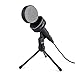 AUKEY Condenser Microphone, Bidirectional Condenser Mic with Tripod Stand for Desktop Computers(gray)