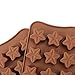 homEdge 15-Cavity Star Shaped Chocolate Mold, Set of 4PCS Non Stick Silicone Mold for Candy Chocolate Jelly, Ice Cube-Pay Attention to the Size
