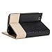 iPhone 6 Case, GMYLE Wallet Case Clip for iPhone 6 / 6s (4.7 inch Display) - Black & Champagne Gold PU Leather Slim Protective Folio Wallet Stand Case Cover