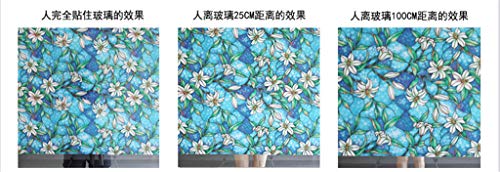 DondPO Wall Decal PVC Lily Static Window Film No Glue Removable Stained Glass Decal Art Nursery Decor