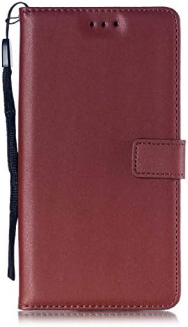 UNEXTATI Huawei Mate 20 Case, Leather Magnetic Closure Flip Wallet Case with Card Slot and Wrist Strap, Slim Full Body Protective Case (Brown #6)