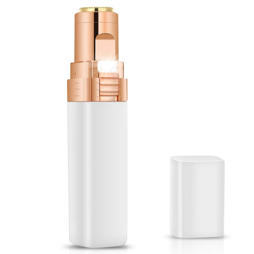 Facial Hair Remover for Women, Achort Painless Flawless USB Rechargeable Hair Remover, IPX6 Waterproof Trimmer, Portable Electric Shaver for Peach Fuzz, Cheeks, Lips and Chin, Cleaning Brush Included