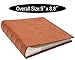 Golden State Art, Brown Photo Album for 200 4x6 Pictures with Memo, Faux Leather Cover