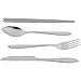 Roaming Cooking Reusable Travel Utensils with Case | Fork and Spoon Set with Knife, Chopsticks and Optional Reusable Straw– Office, Travel, or Camping Accessories| Lightweight Sturdy Reusable Utensils
