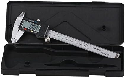 PROMMON 6"/150mm Electronic Caliper by PROMMON - Stainless Steel with XL LCD Screen - Instant SAE-Metric Conversion with Case and Spare Battery