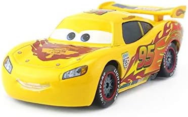 Pixar Cars Toys 95# Lightning McQueen Series Diecast Toy Car 1:55 Loose Kids Toys Vehicle Boy Toys (Cars 2 Yellow McQueen)