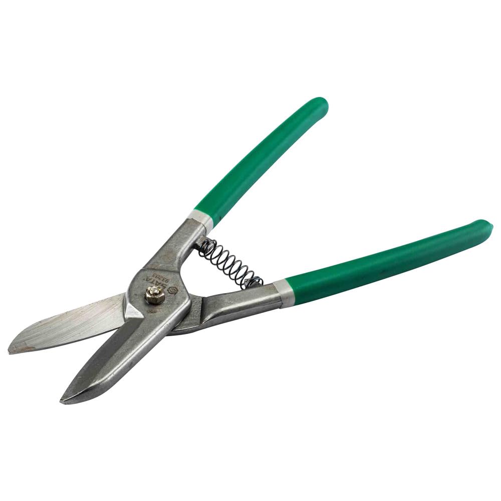 SATA ST93204 Tin Snips 350 mm, 14 Inch for a Straight Cut with Ergonomic and Dipped Handle and Spring Mechanism