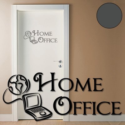 A358 Tür-/Wandtattoo "Home Office" 50cm x 20cm anthrazit (in 40 Farben