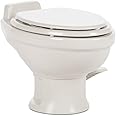 Dometic 321 Series Low Profile Gravity RV Toilet with Elongated Ceramic Bowl, Bone