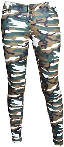Linda Michael Womens Skinny Stretch Ponte Knit Pants | Camo, Medium