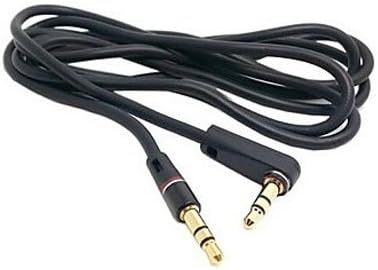 Coomoors 1m 90 Degree Angled Type Stereo Audio 3.5mm to 3.5mm Male 3 Pos. Line in Car Aux Cable (Black)