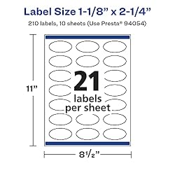 Avery Glossy White Oval Labels with Sure