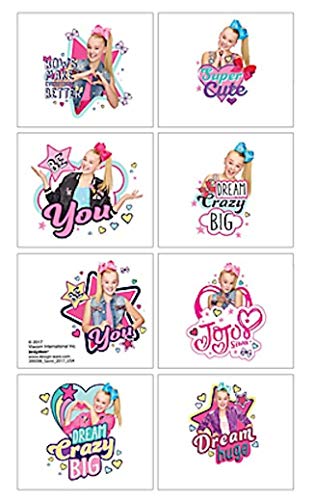 Nickelodeon BirthdayExpress JoJo Siwa Party Supplies Tattoo Sheet,Multi-colored,One Size