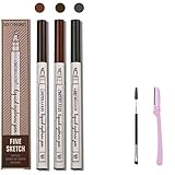 GOMING 3 Pcs Eyebrow Pen, Waterproof Microblading Eyebrow Tattoo Pencil with a Micro Fork Tip Applicator Creates Natural Looking Brows Effortlessly，3 Colors