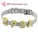 LOKMAN A-Z 8mm Letter Slide Charm, Nickel Free Alloy Rhinestone Beads 8mm, Perfect for DIY Project (26 Pcs, Style 1- Gold)