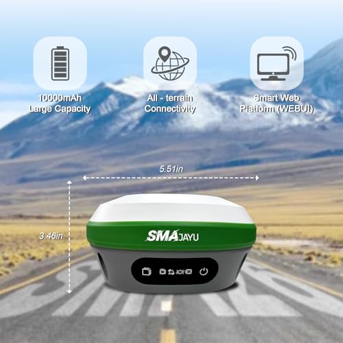 SMA26 Plus GNSS Receivers Base&Rover RTK GPS Land Survey Equipment with Permanent Survey Software, Connect with Drone/UAV, 1cm Accuracy,PPP/NTRIP/UHF Radio/BT, IP67, Ideal for Construction and Mapping