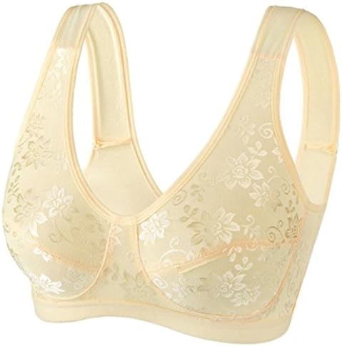Rrive Women Sleep Lace Cotton Seamless Full Coverage Wirefree Everyday Bra