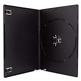 AcePlus 10-pk Black Slim Single DVD Cases; 7mm Thickness with Wrap Around Clear Sleeve; Premium Grade 10 Pieces