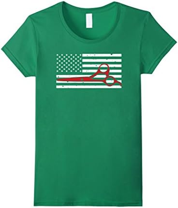 Womens hairstylist shirt flag Medium Kelly Green