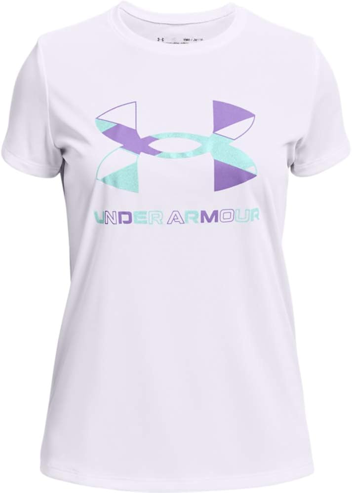Under Armour Girls' Tech Graphic Big Logo Short-Sleeve T-Shirt: Clothing