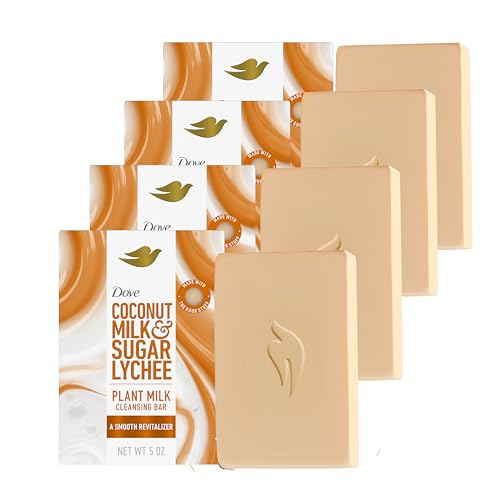 Dove Coconut Milk & Sugar Lychee Bar Soap 4 Count