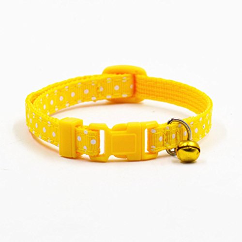 Hot Sale Pet Collars, Cute Bell Collars Small Dog Collar Cat Collars Pet Products (1.019-30CM, Yellow)