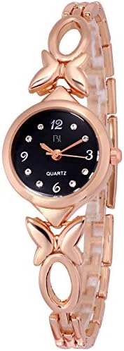 Addic BL Butterfly Vs Bowtie Rose Gold & Black Watch for Women & Girls.