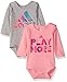 adidas Baby Girls' Logo Body Shirt Set 2 Pack, Gray/Pink, 18 Months