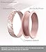 Ikonfitness Silicone Wedding Ring for Women, Two Piece Rubber Wedding Ring With Unique 3D Embossed Pattern, 6.5 mm Wide 2 Pack in Metal Box (RoseGold, Gold, 5)