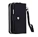 Dreams Mall 2 in 1 PU Leather Wallet Purse Case Protection for Samsung Galaxy S5 with Stand Flip Cover and Strap, Black