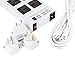 Yubi Power Power Strip w/ 6 Universal Sockets & 4 USB Ports - 100v - 220v / 250v - Surge Protection - Circuit Breaker + 3 Travel Adapter Plugs - Type B/C/G/I
