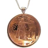 Celtic Lore: Morrigan the Queen of Battles &ndash; 24 Inch Sterling Silver Necklace, Copper Coin-Pendant