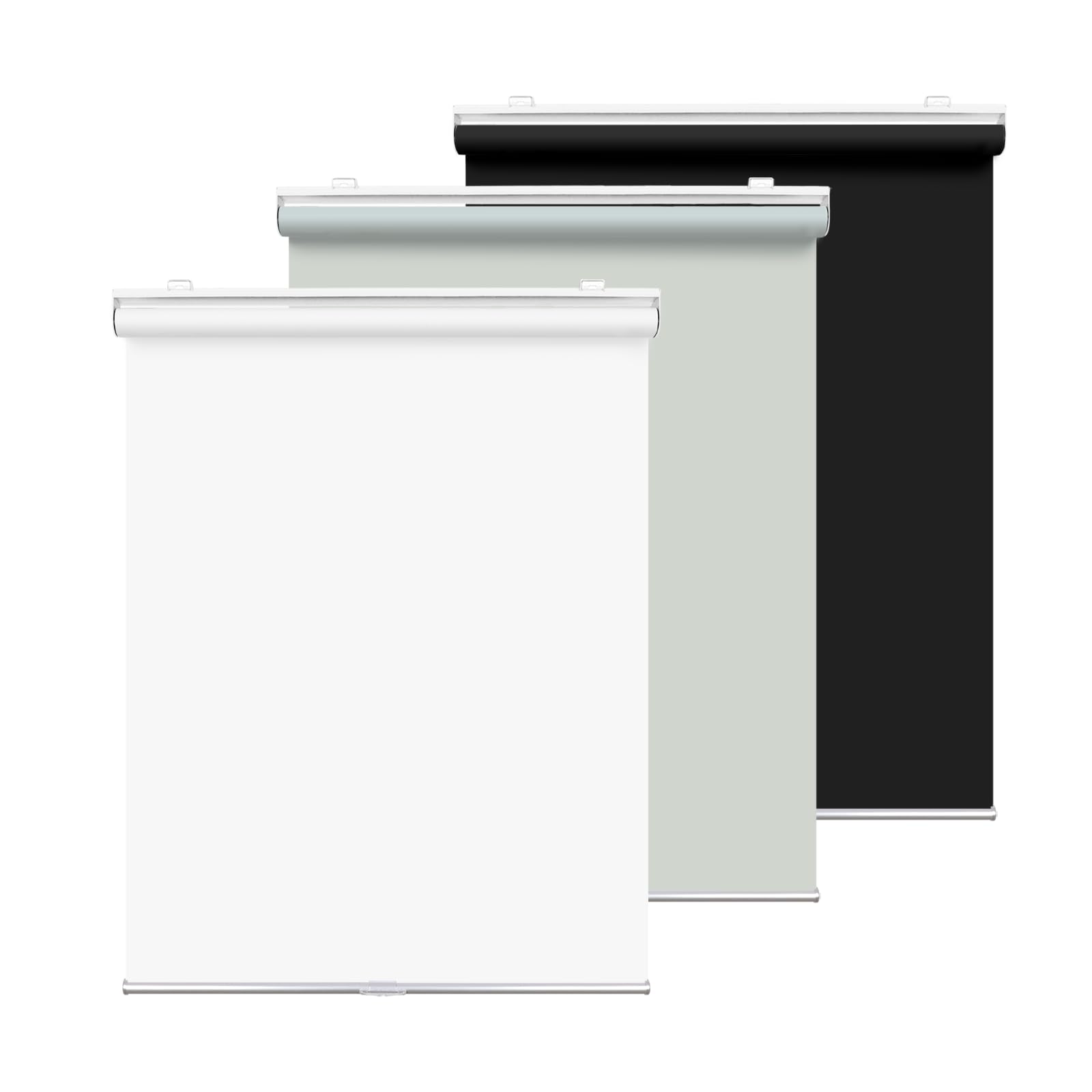 Photo 1 of HOMEBOX 100% Blackout Cordless Roller Window Shades, Window Blinds with Thermal Insulated, UV Protection Waterproof Fabric, roll up and Down Blinds for Home and Office (White - 58" W x 72" H)