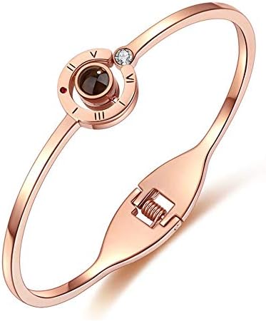 Female Bracelet - Love Memory Projection 100 Languages ​​I Love You Titanium Steel Jewelry