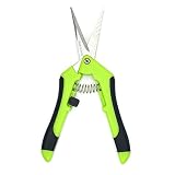 HONGVILLE Gardening Hand Professional Tip Trimming Scissors Pruner Pruning Shear (Curved Pruning Snip - Green)...