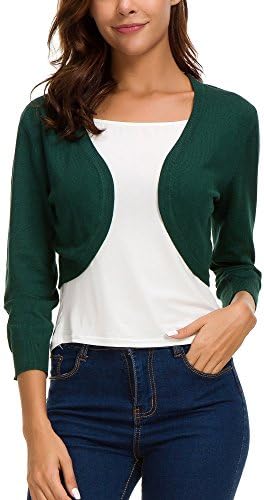 dark green cropped cardigan