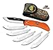 Outdoor Edge RazorBlaze, RB-20, 3.5" Replaceable Blade Folding Hunting Knife, Non-Slip Rubberized TPR Handle, Mossy Oak Nylon Sheath (Blaze Orange) primary