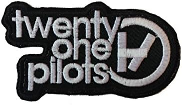 InspireMe Family Owned Twenty One Pilots Embroidered Iron/Sew-on Patch 3.5"x 2" (White on Black)