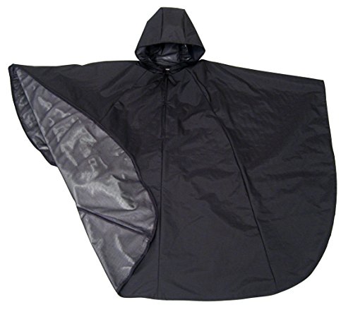 Waterproof Hooded Rain Poncho for Wheelchair Users (Black) - Thumbnail 2