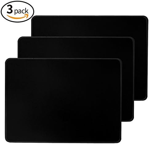 Mouse Pad Gaming Mouse Pad with Stitched Edges,Smoothly Surface Mouse Mat, Non-Skid Rubber Base Mousepad for Logitech, Razer, Desk Laptop, Computer &amp; PC, 10.2×8.3×0.1 inches,3 pack Black