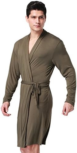 Men robe Sleepwear modal Short Kimono Comfortable Nightgown (X-Large)